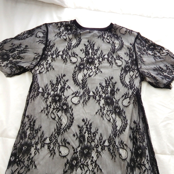 Zara Long Lace Tee Size S - Picture 1 of 8